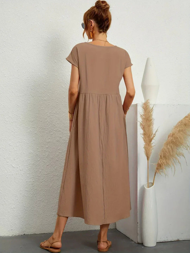Gabriella | Comfortable Round Neck Maxi Dress