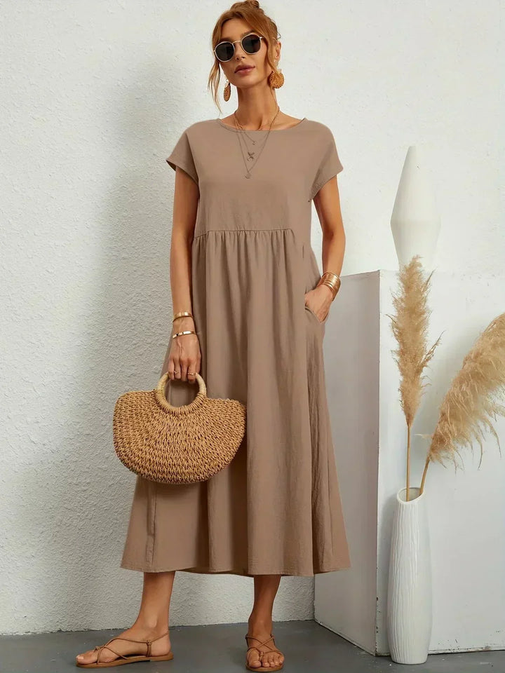 Gabriella | Comfortable Round Neck Maxi Dress