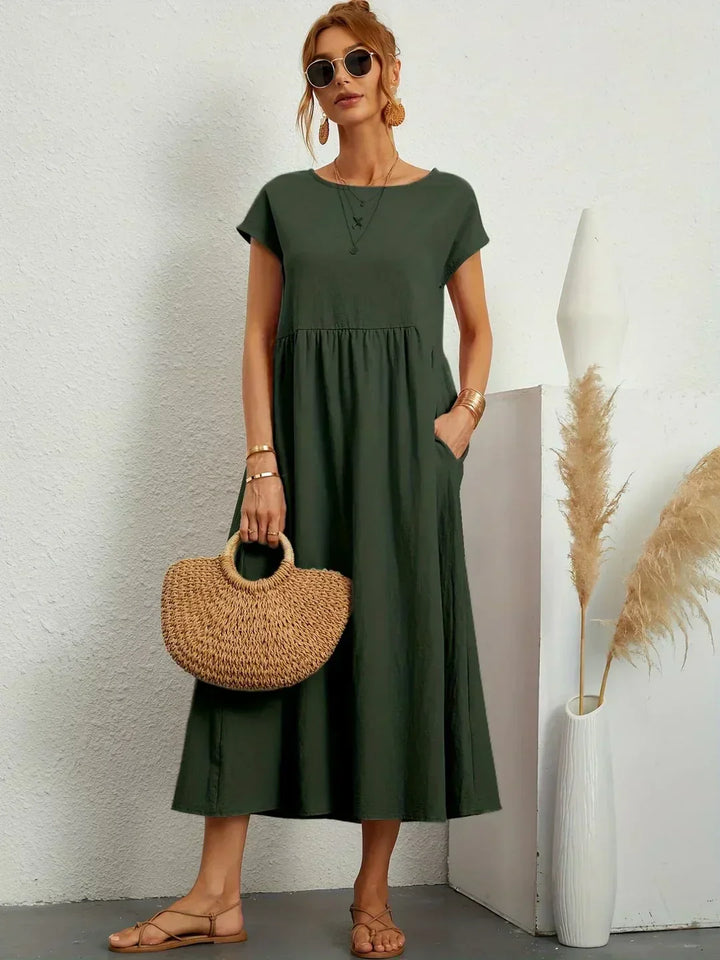 Gabriella | Comfortable Round Neck Maxi Dress