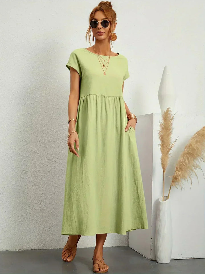 Gabriella | Comfortable Round Neck Maxi Dress