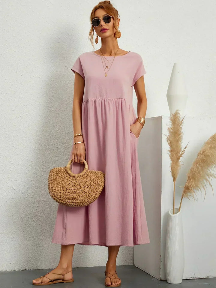 Gabriella | Comfortable Round Neck Maxi Dress