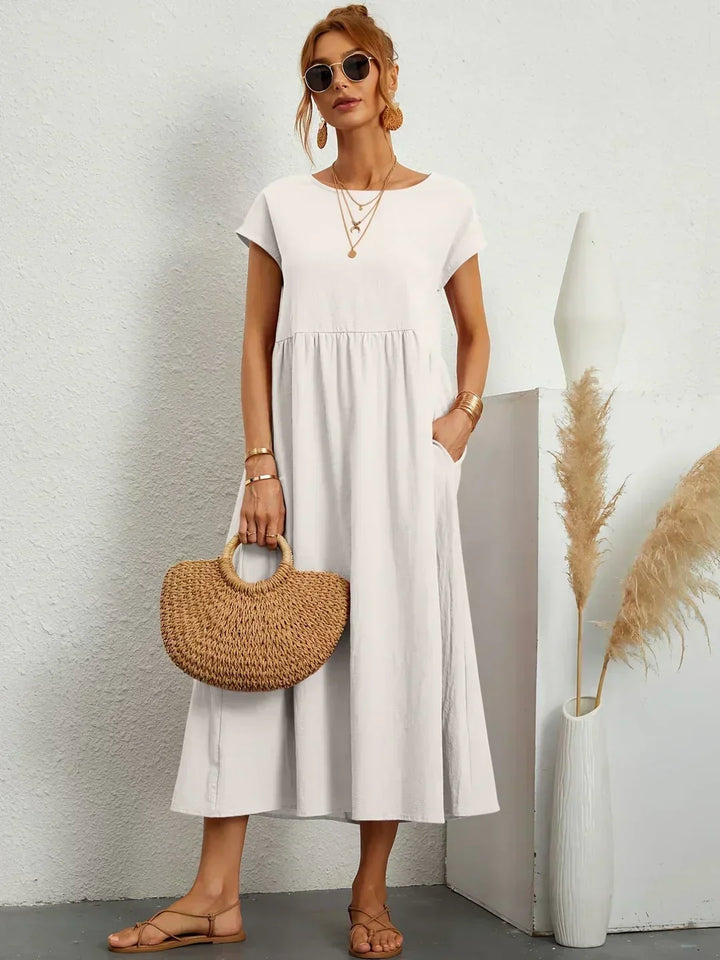 Gabriella | Comfortable Round Neck Maxi Dress