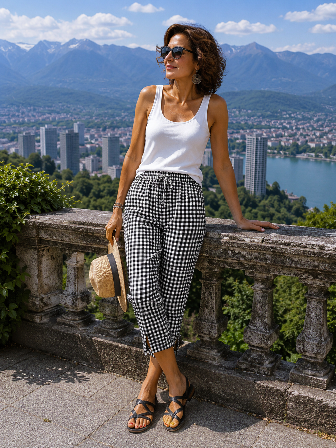 Jessy | Relaxed Summer Plaid Capri Pants