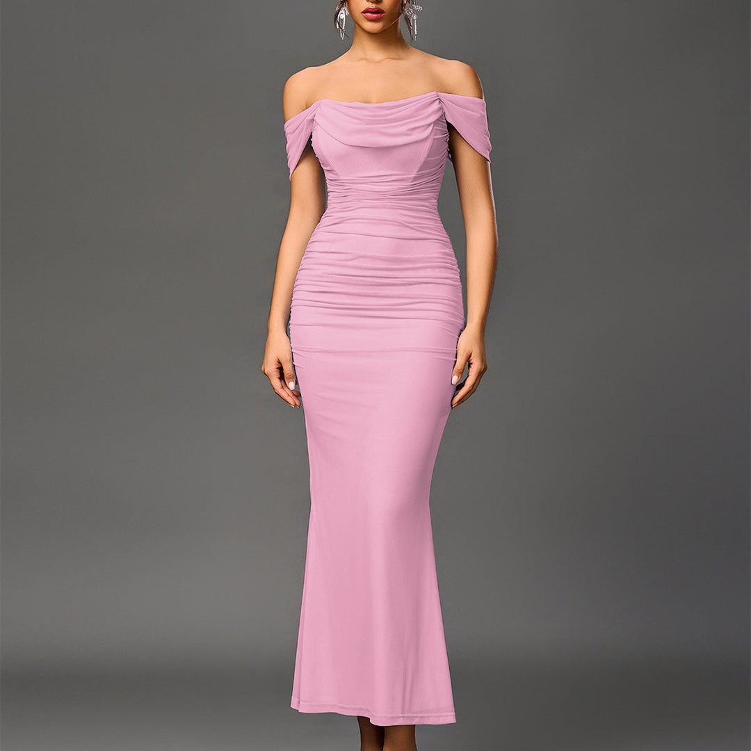 EUNOIA | Elegant Off Shoulder Backless Mermaid Dress