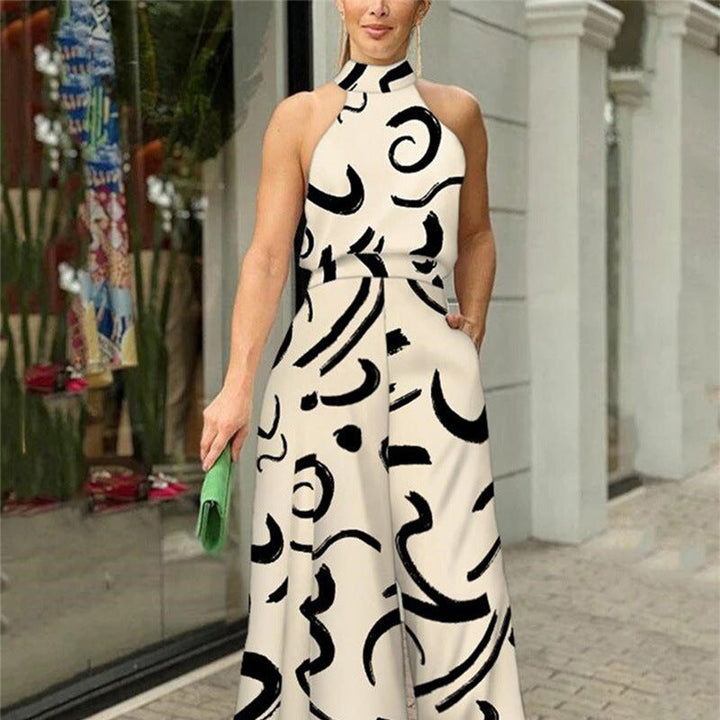 Quinn | Elegant Wide Leg Neck Tie Sleeveless Summer Jumpsuit