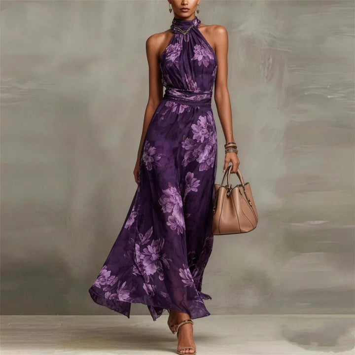 Vanna™ | Floral Halter Maxi Dress