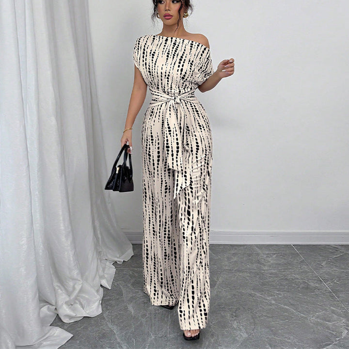 Kendra | Classy Wide-Leg Oblique Strap Jumpsuit