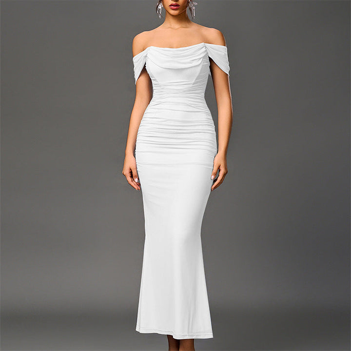 EUNOIA | Elegant Off Shoulder Backless Mermaid Dress