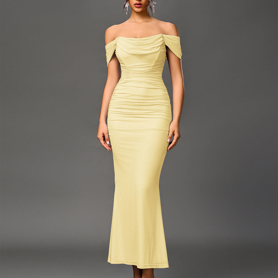 EUNOIA | Elegant Off Shoulder Backless Mermaid Dress