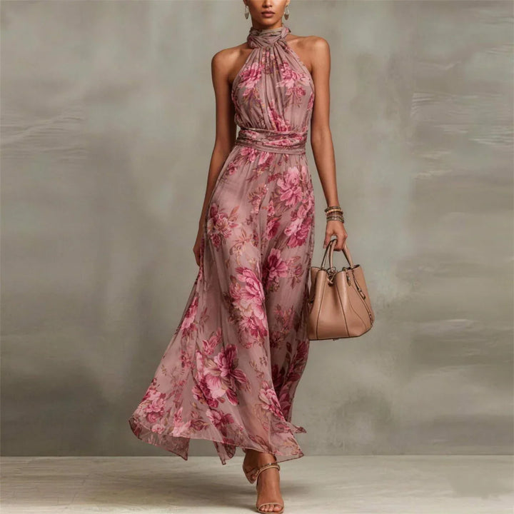 Vanna™ | Floral Halter Maxi Dress
