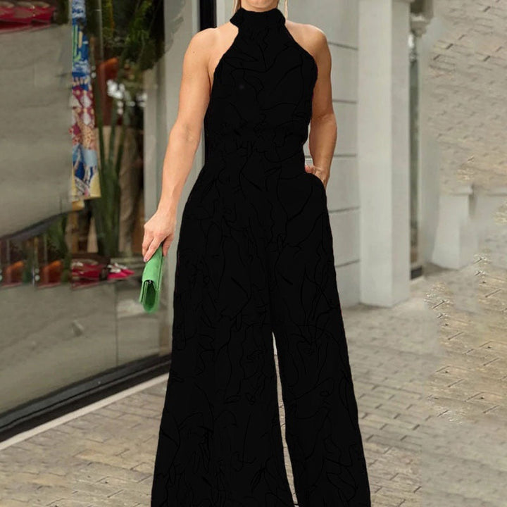 Quinn | Elegant Wide Leg Neck Tie Sleeveless Summer Jumpsuit