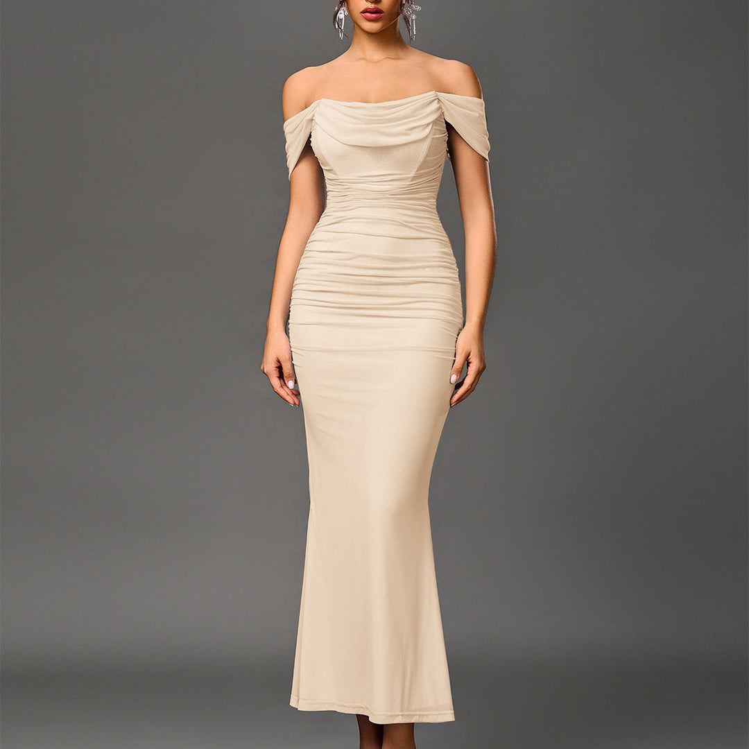 EUNOIA | Elegant Off Shoulder Backless Mermaid Dress