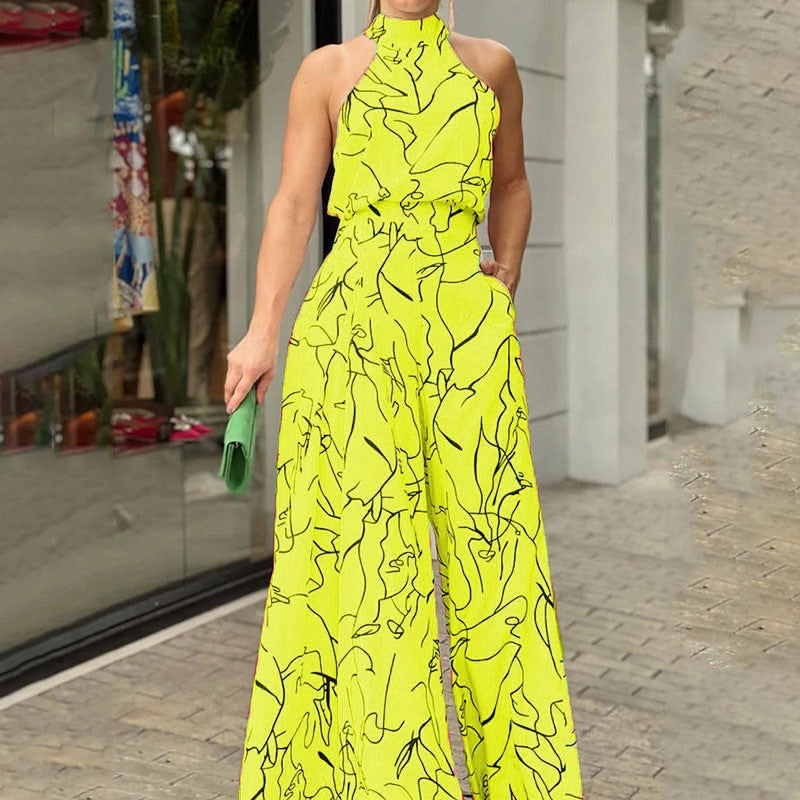 Quinn | Elegant Wide Leg Neck Tie Sleeveless Summer Jumpsuit