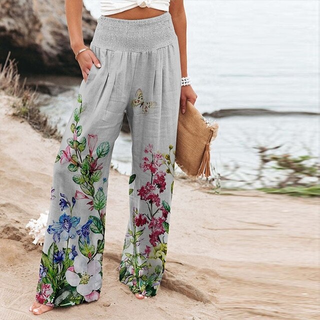 Women's Pants | Wide-Leg Floral