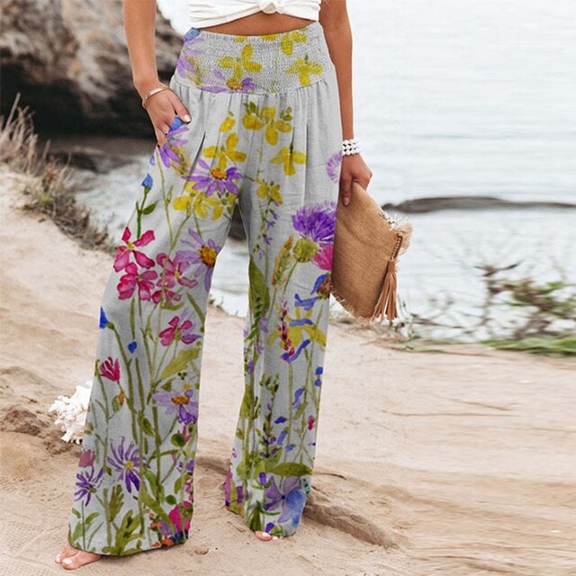 Women's Pants | Wide-Leg Floral