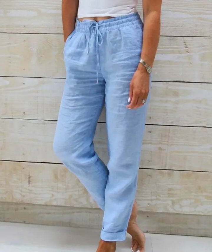 Elisse | Cotton Linen Casual Trousers