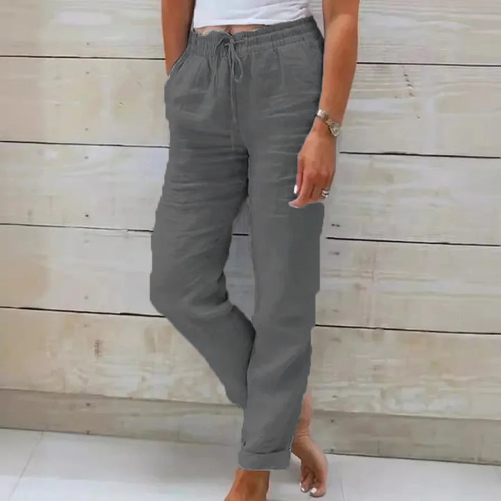 Elisse | Cotton Linen Casual Trousers