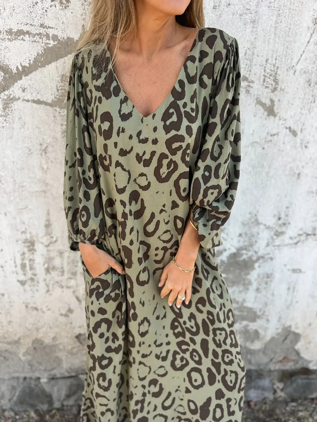 Summer dress with leopard print
