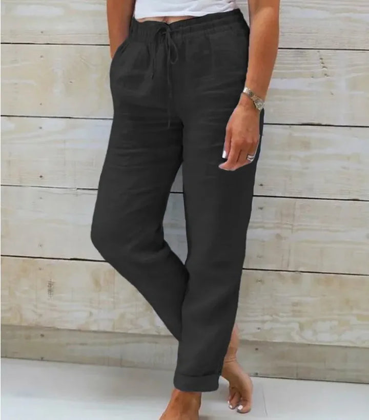 Elisse | Cotton Linen Casual Trousers