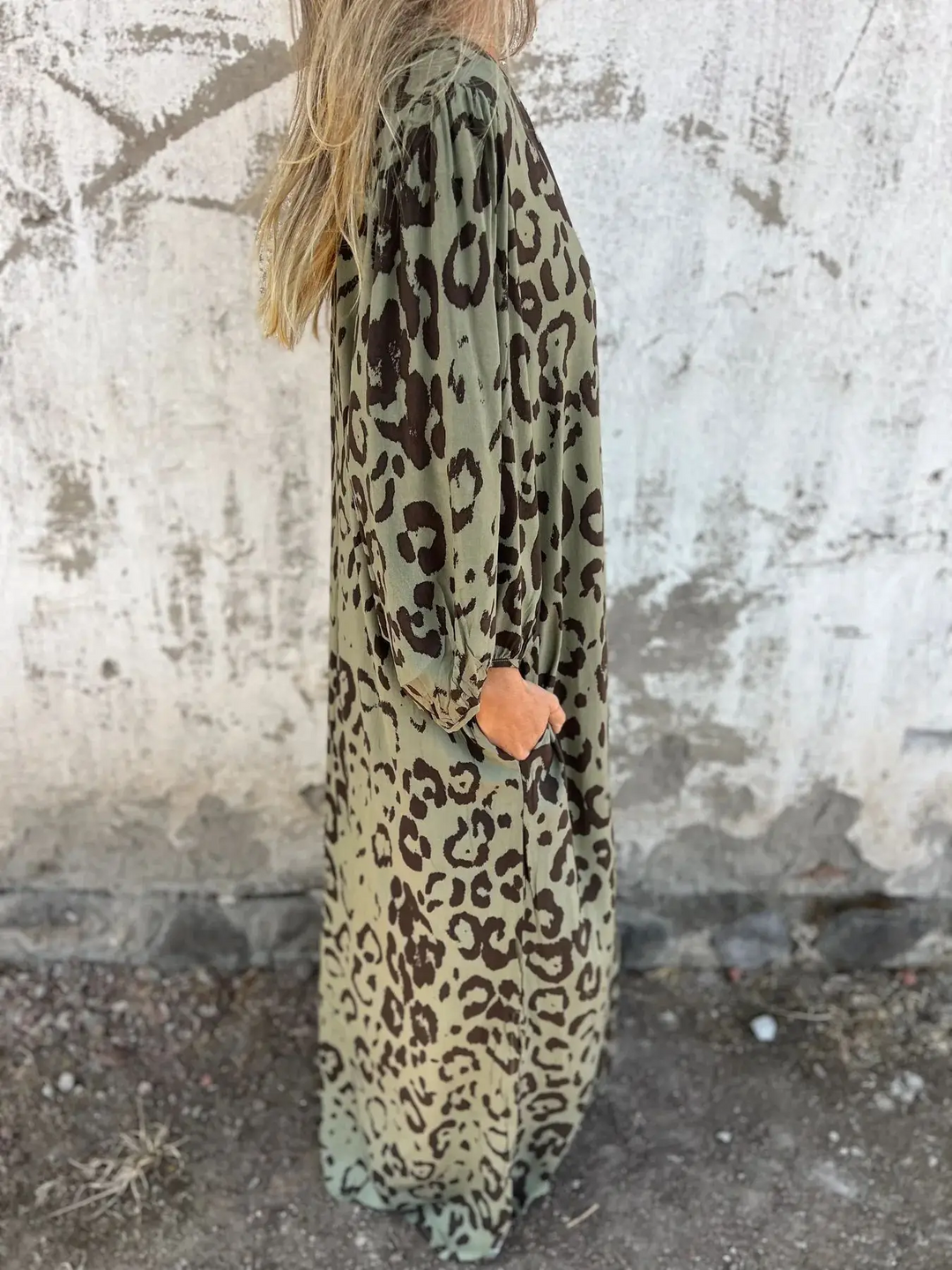 Summer dress with leopard print