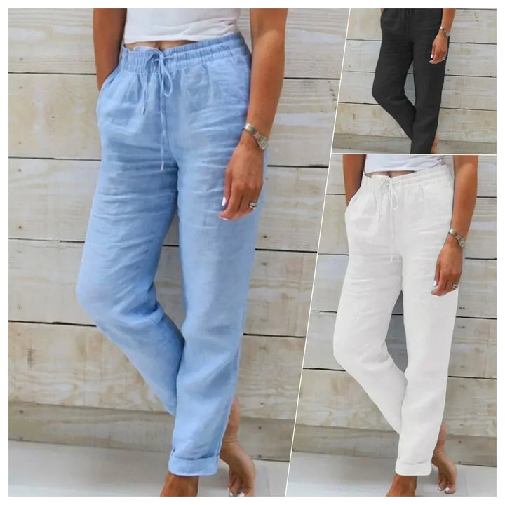 Elisse | Cotton Linen Casual Trousers