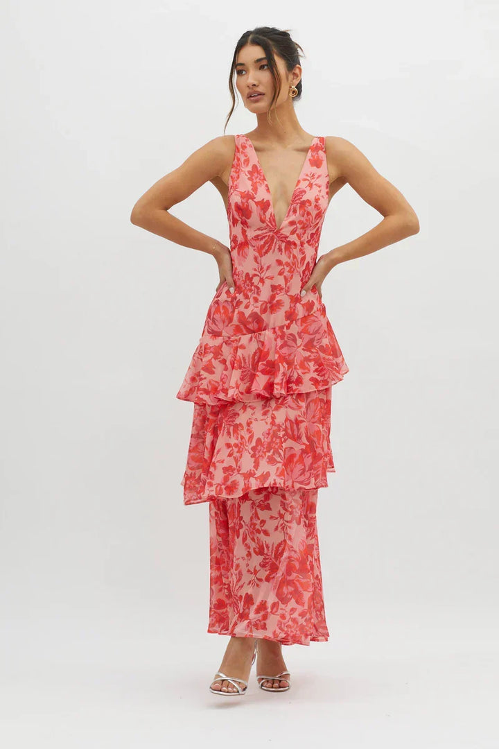 Freya | Elegant floral midi dress