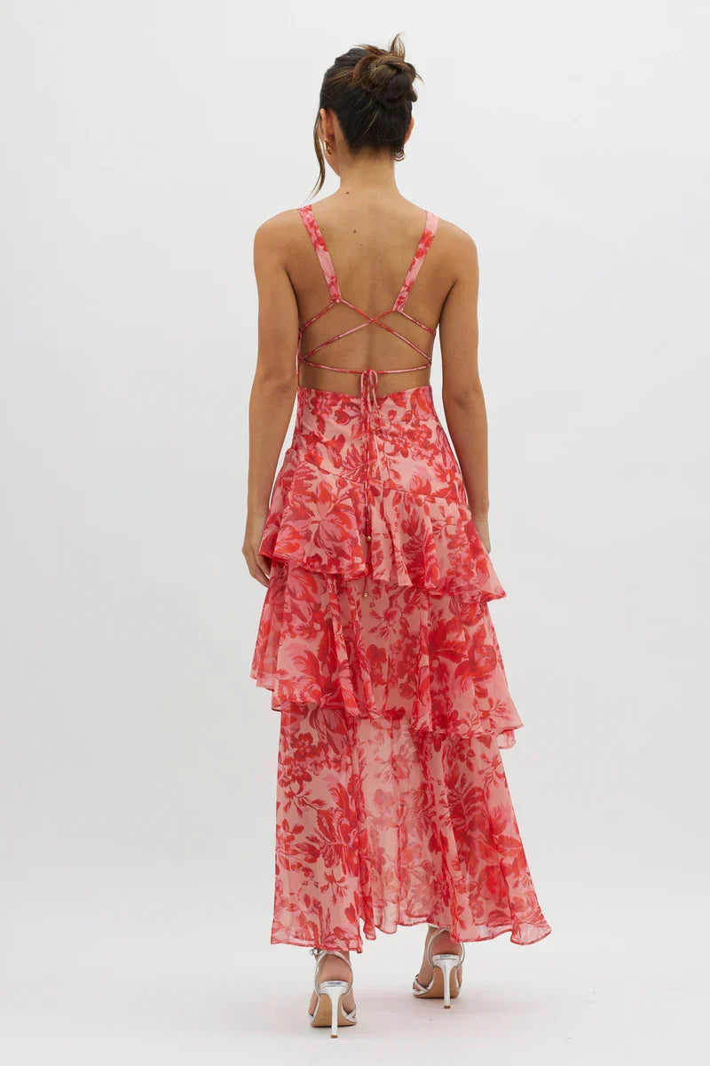 Freya | Elegant floral midi dress