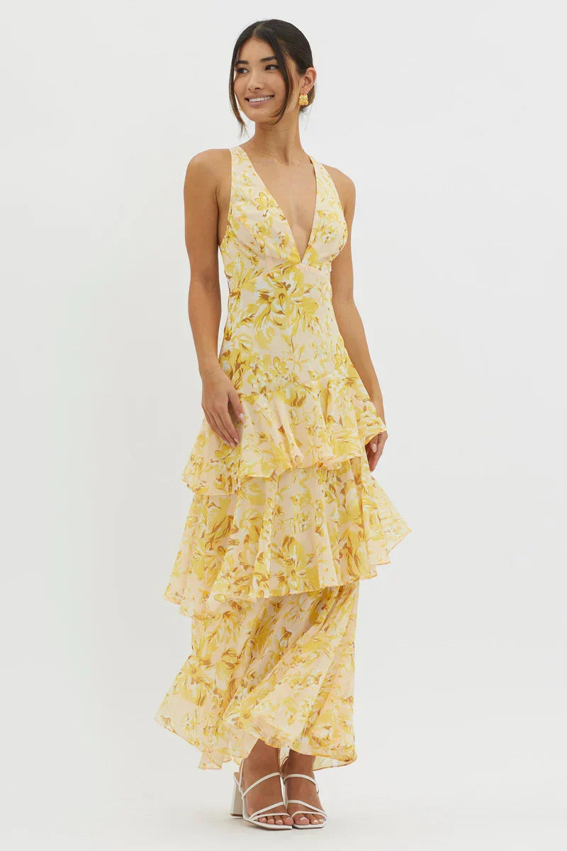 Freya | Elegant floral midi dress