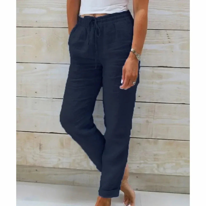 Elisse | Cotton Linen Casual Trousers