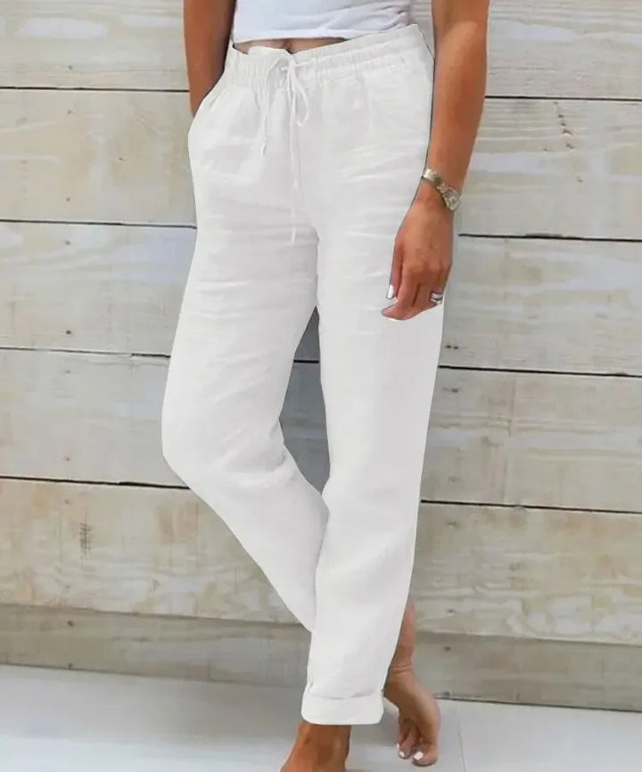Elisse | Cotton Linen Casual Trousers