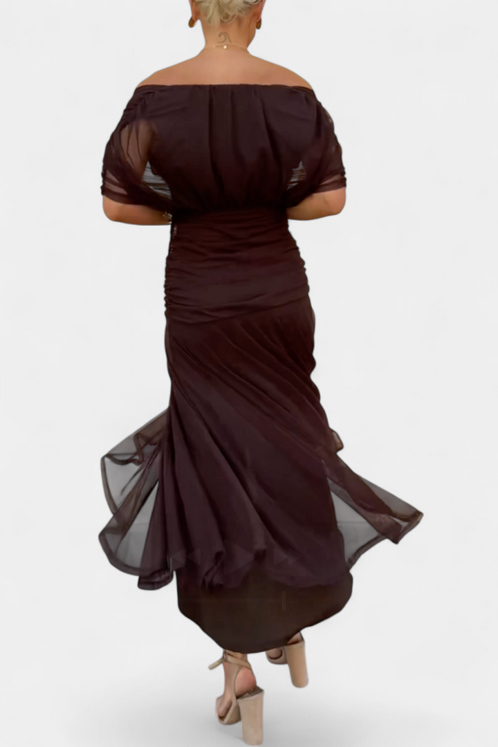 Rosalina | Long Floral V Neck Dress
