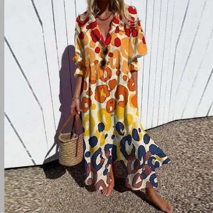 Puff sleeve maxi dress