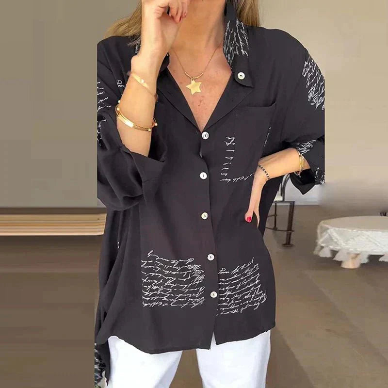 Mila | Relaxed Letter Print Blouse