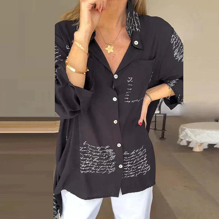 Mila | Relaxed Letter Print Blouse