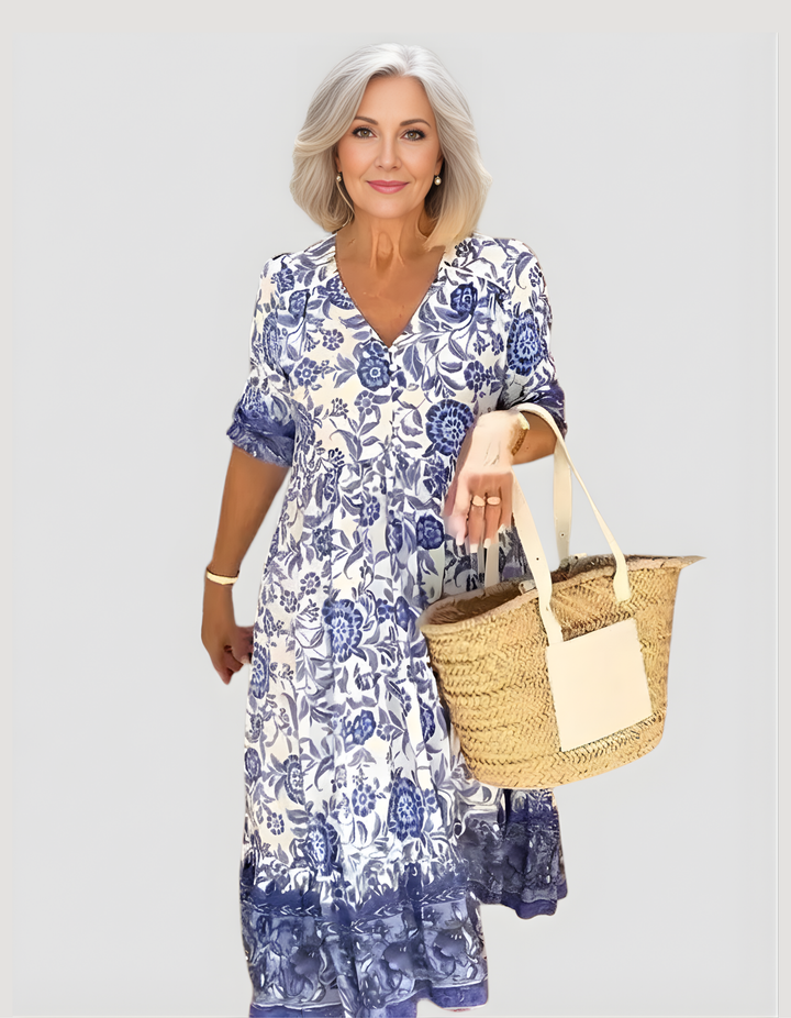 Floral V-neck summer dress