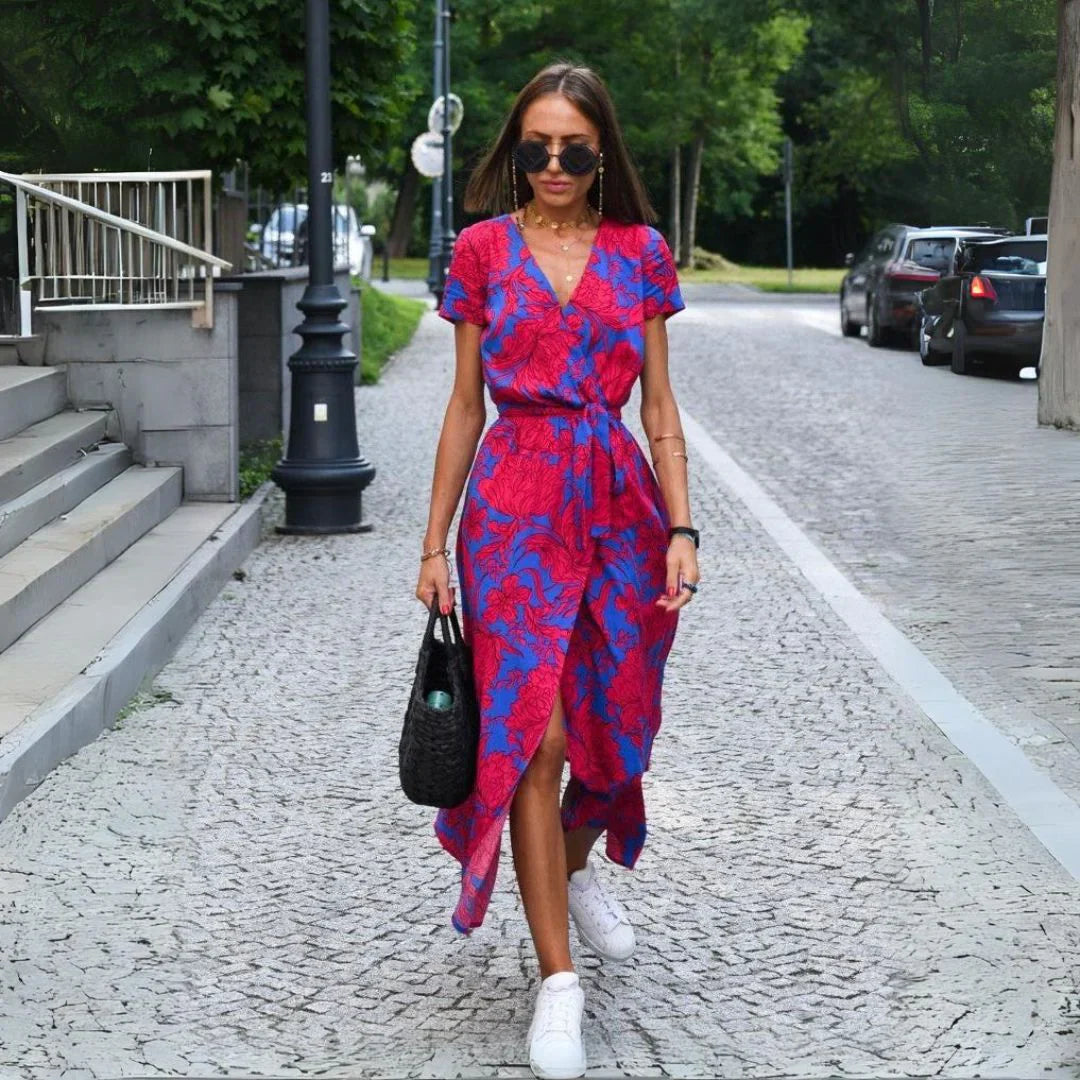Camille | Elegant V-Neck Wrap Dress