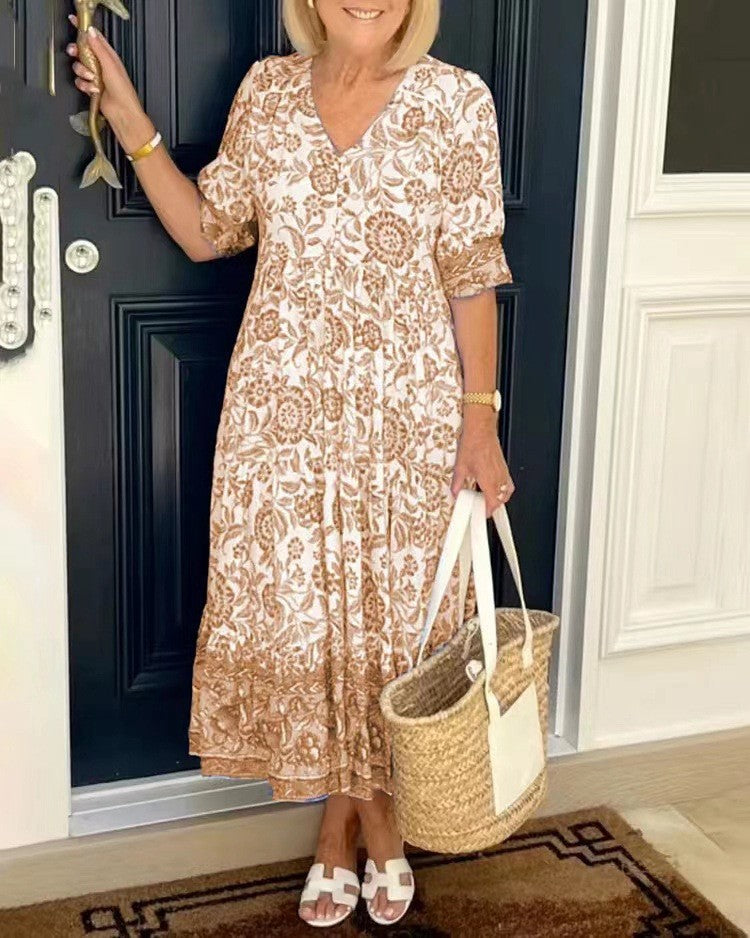 Floral V-neck summer dress