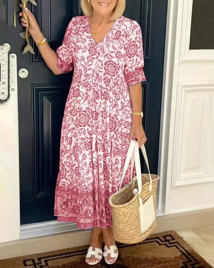 Floral V-neck summer dress