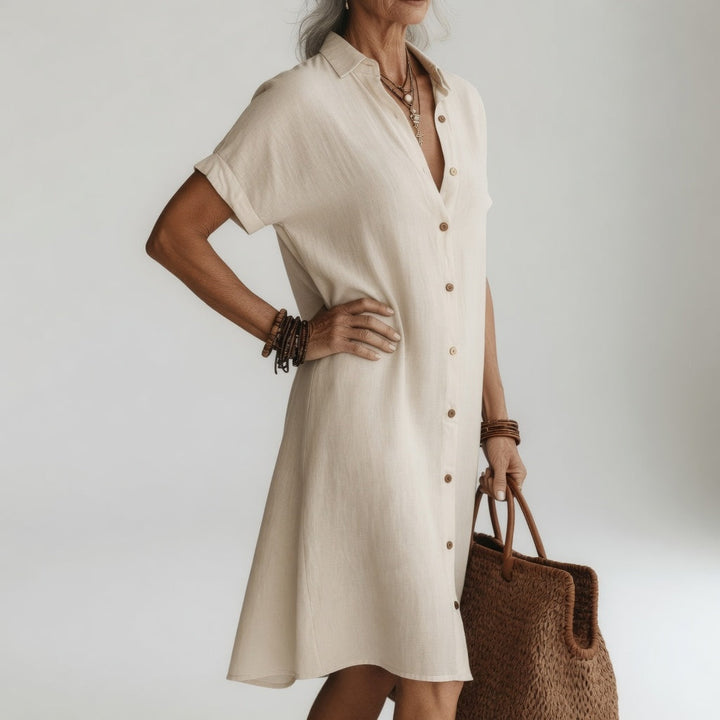 Evelyn™ | Premium Breathable Midi Shirt Dress