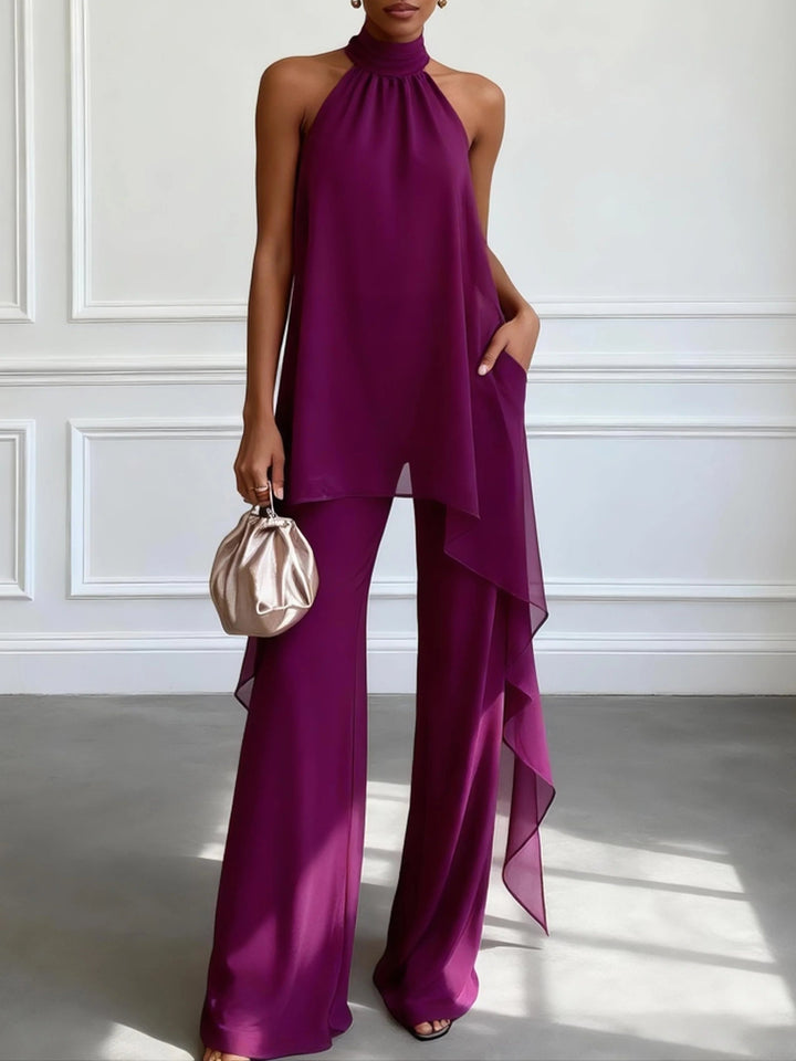 Vivienne™ | Halter Top & Pants Two-Piece Set