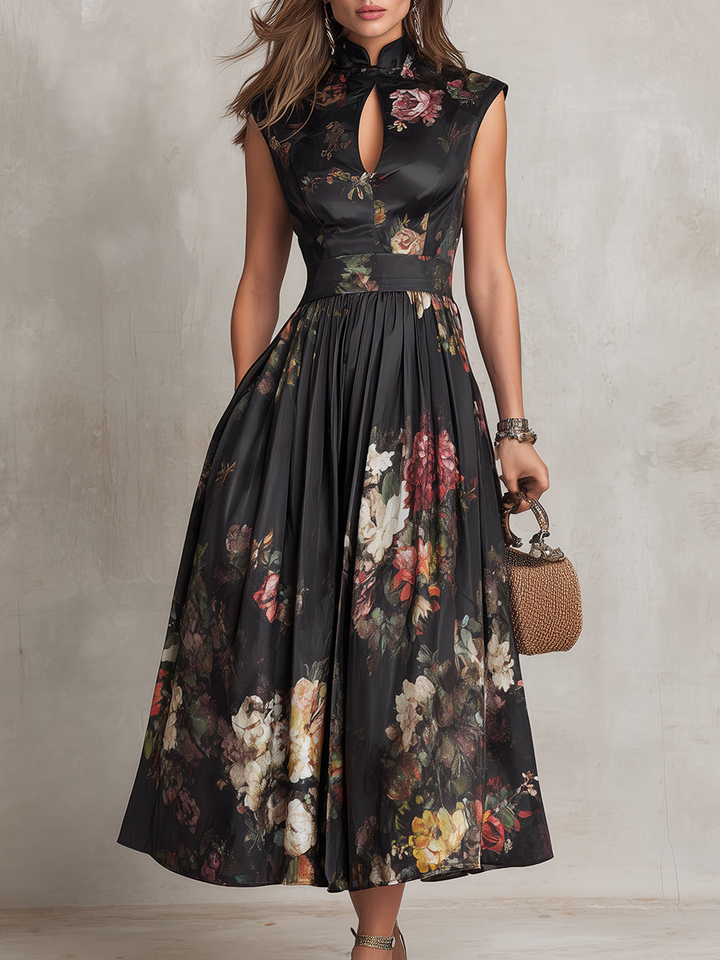 Barbara | Floral Pleated Midi Dress