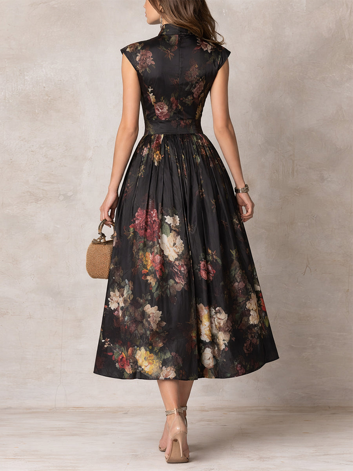 Barbara | Floral Pleated Midi Dress