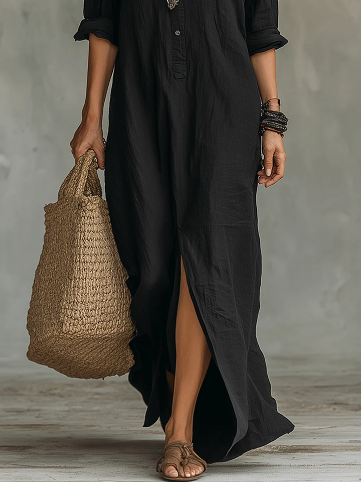 Aveline | Loose-Fitting Maxi Dress with Buttons