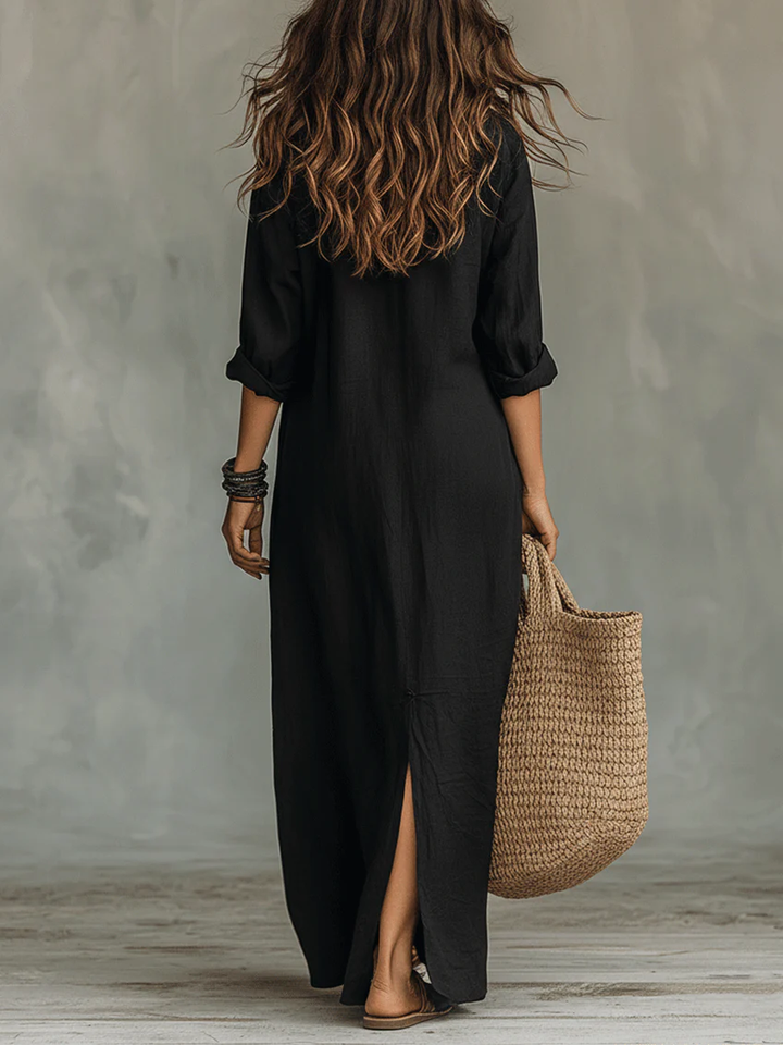 Aveline | Loose-Fitting Maxi Dress with Buttons