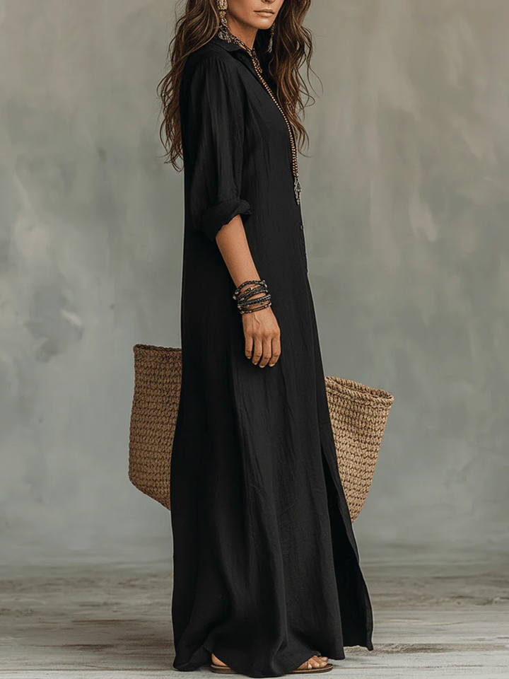 Aveline | Loose-Fitting Maxi Dress with Buttons