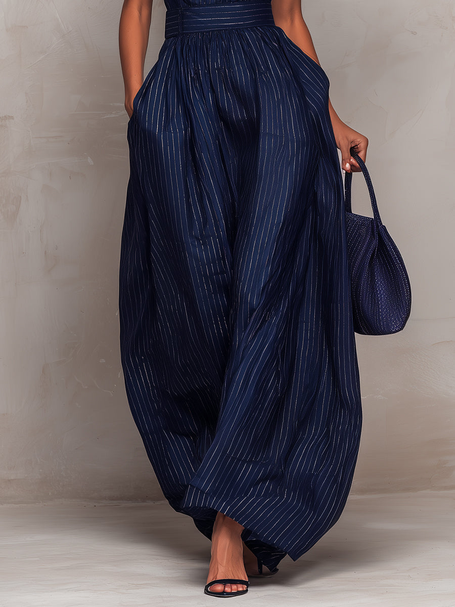 Genevieve | Striped Wide-Leg Jumpsuit
