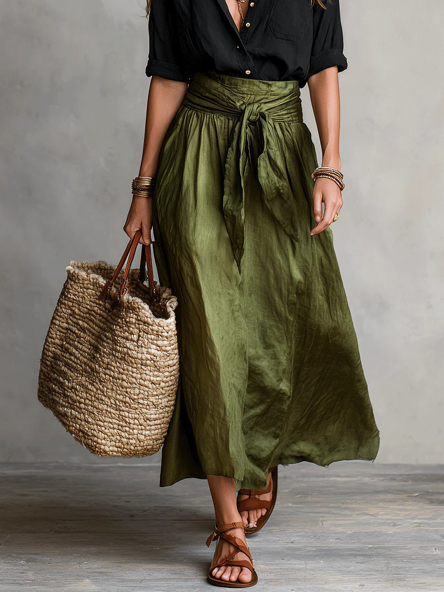 Abbie | Shirt & Midi Skirt Set
