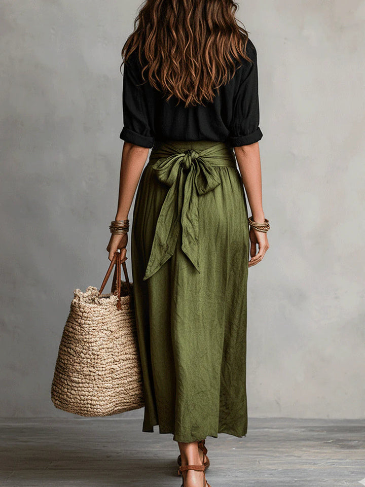Abbie | Shirt & Midi Skirt Set