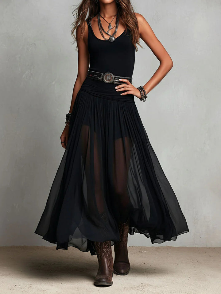 Giselle™ | Tank & Tulle-Skirt Maxi Dress