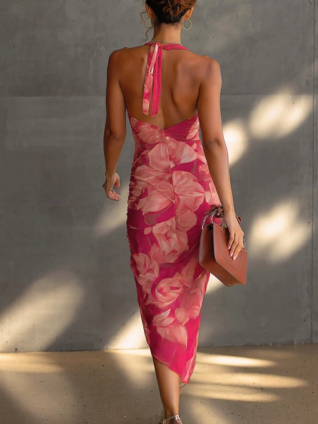 Selene™ | Floral Ruched Side-Split Bodycon Dress